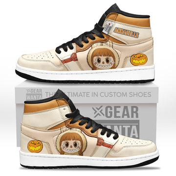 Labubu Annabelle Halloween High-Top Leather Sneakers