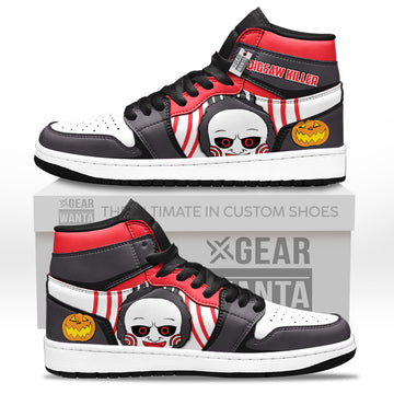 Labubu Jigsaw Killer Halloween High-Top Leather Sneakers