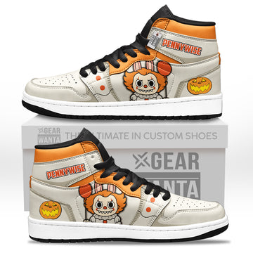 Labubu Pennywise Halloween High-Top Leather Sneakers