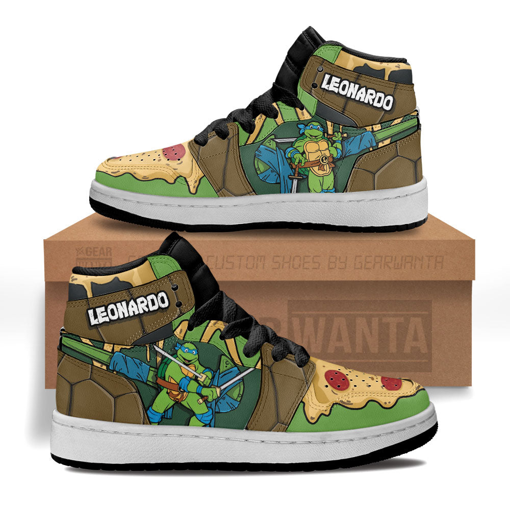 Leonardo Teenage Mutant Ninja Turtles Kid Sneakers Custom For Kids-Gear Wanta