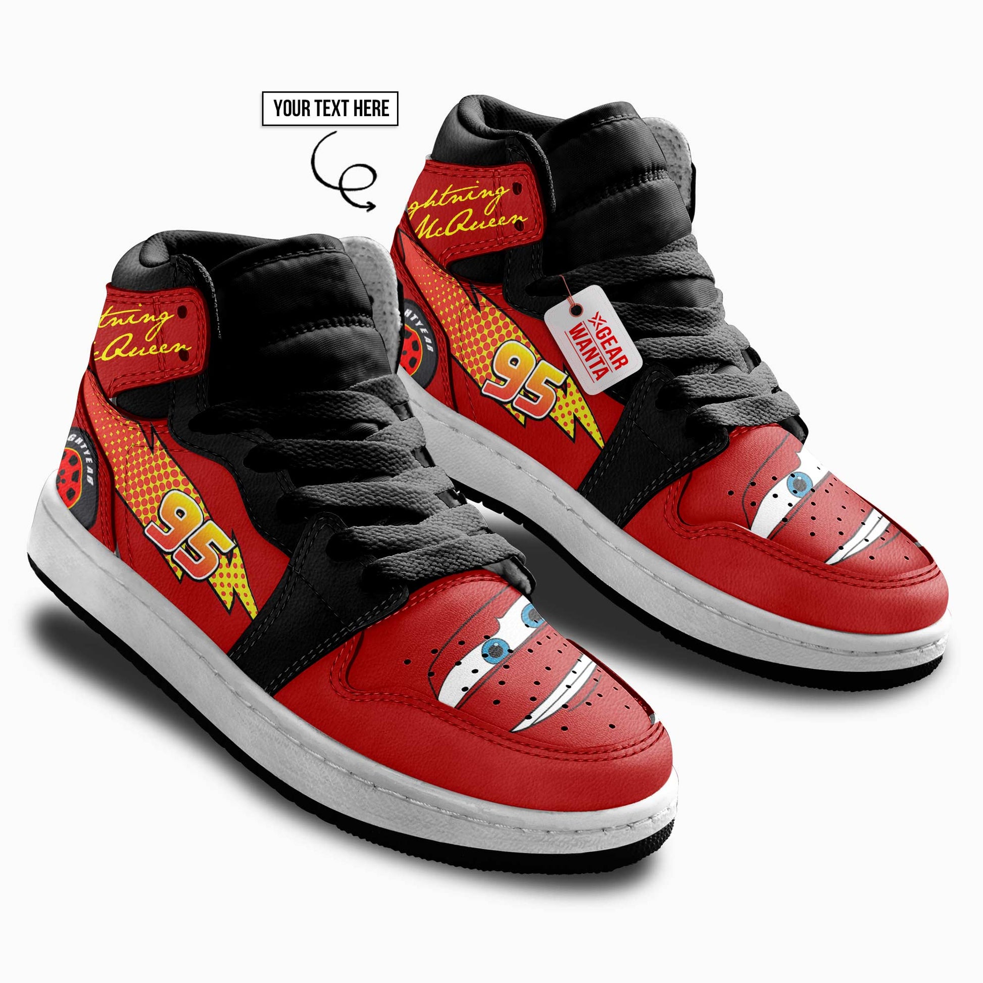 Lightning McQueen Kid J1s Sneakers Cars Uniform Personalized Collection - Gearwanta.com