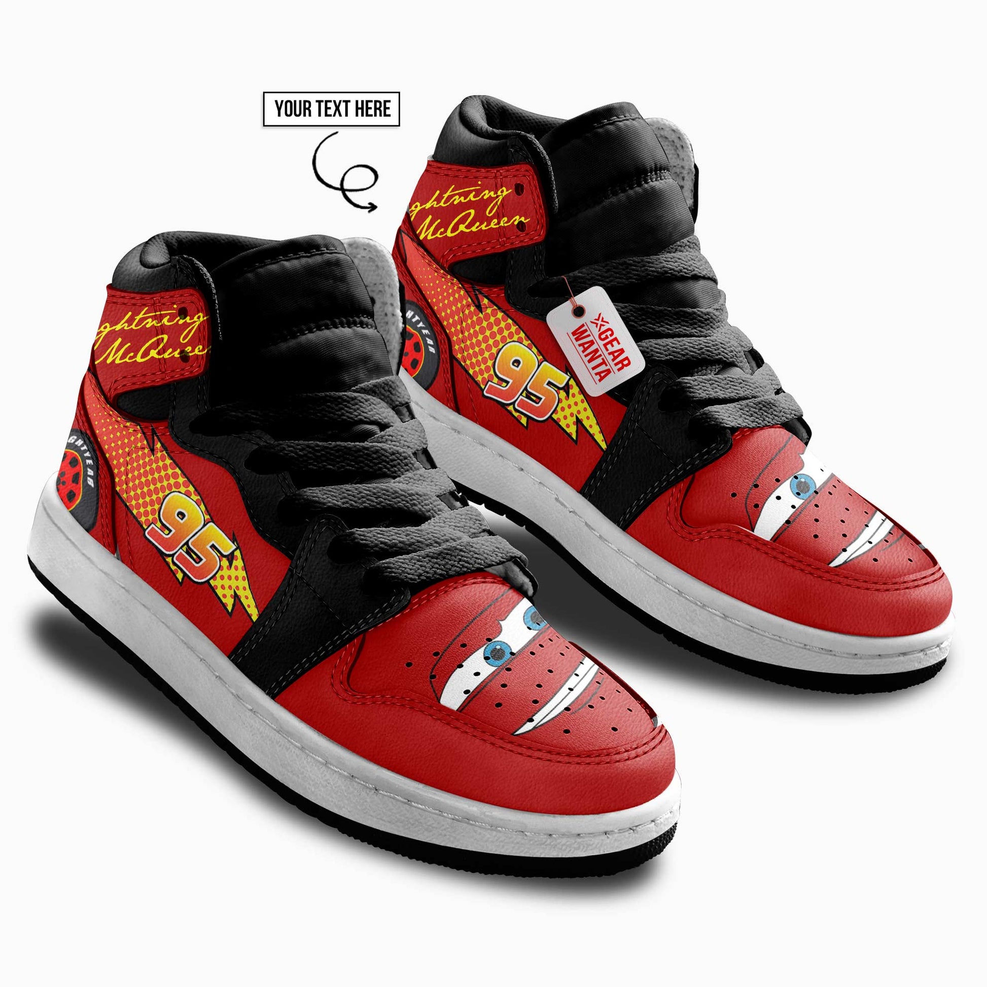 Lightning McQueen Kid J1s Sneakers Cars Uniform Personalized Collection - Gearwanta.com