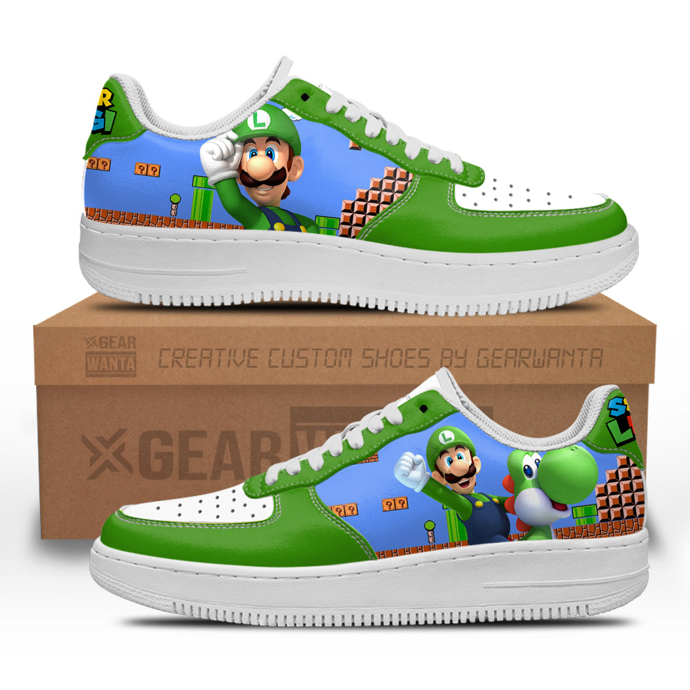 Luigi Super Mario Air Sneakers Custom For Gamer Shoes-Gear Wanta