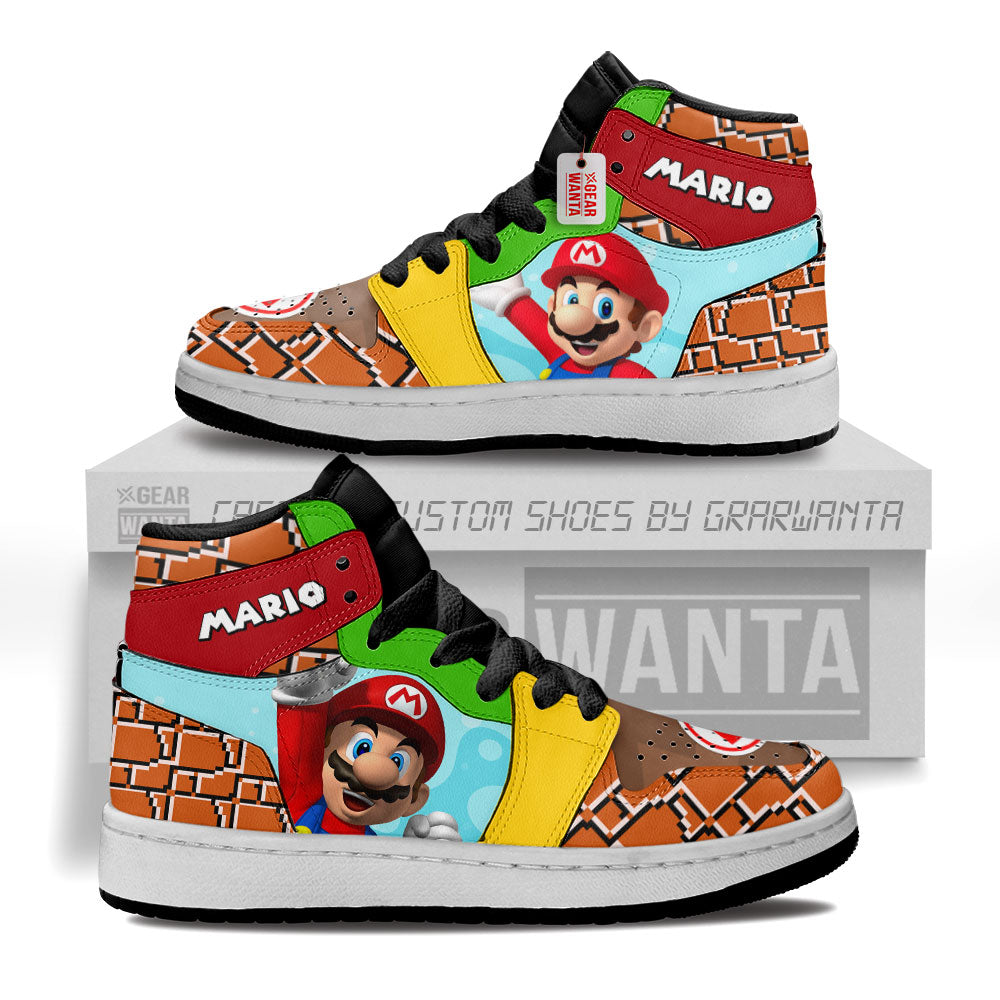 Mario Kid J1s Sneakers Personalized Cartoon Collection - Gearwanta.com