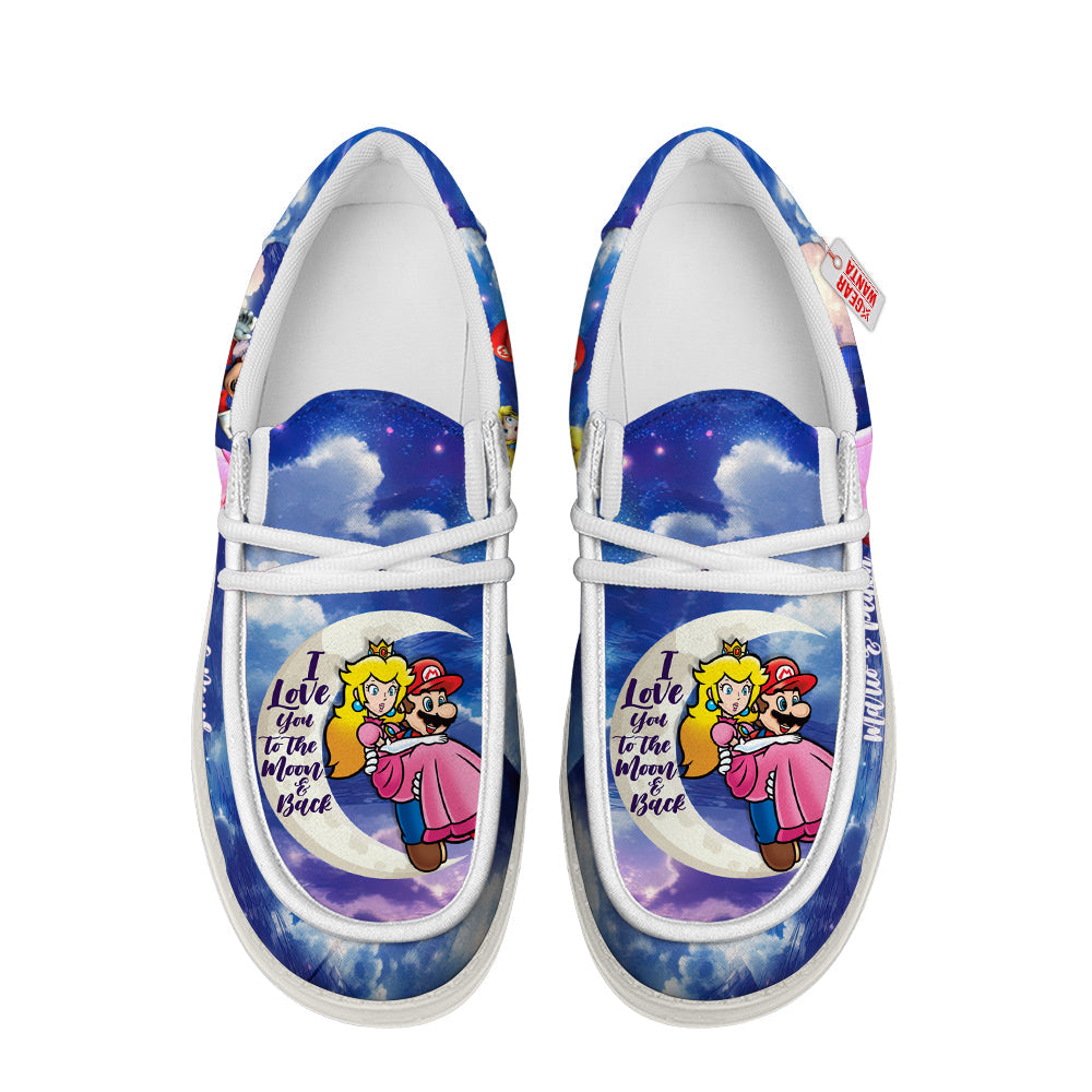 Mario and Peach Canvas Loafer Shoes Vanlentine's Gifts Idea-gearwanta.com
