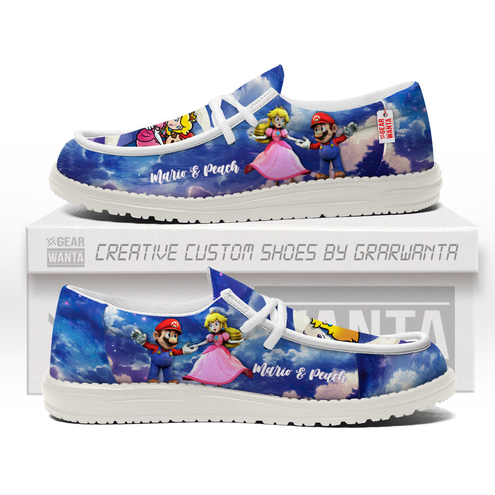 Mario and Peach Canvas Loafer Shoes Vanlentine's Gifts Idea-gearwanta.com