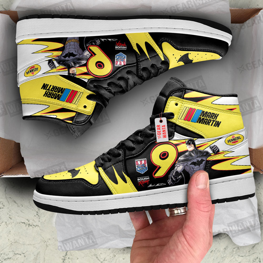 Mark Martin J1 Shoes Custom Batman #9 Cars Race Sneakers-Gear Wanta