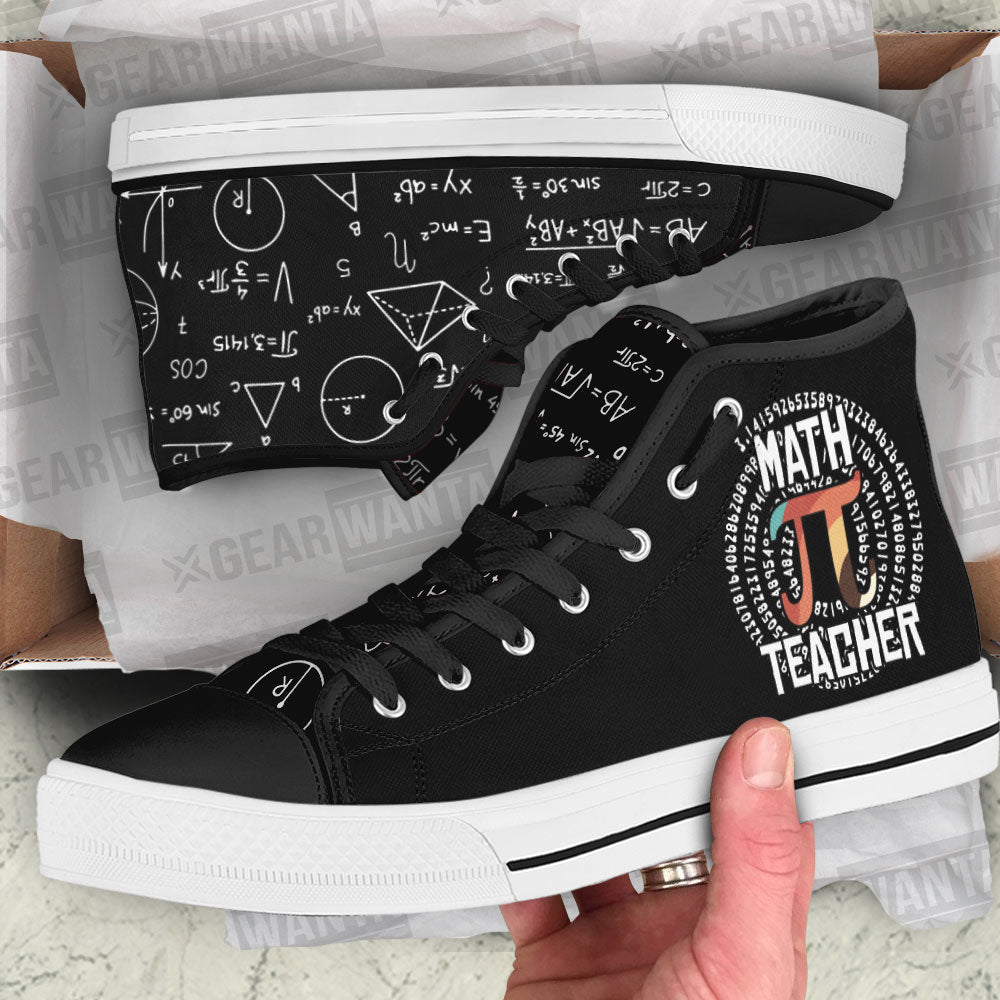 Math Teacher High Top Shoes Custom-Gear Wanta