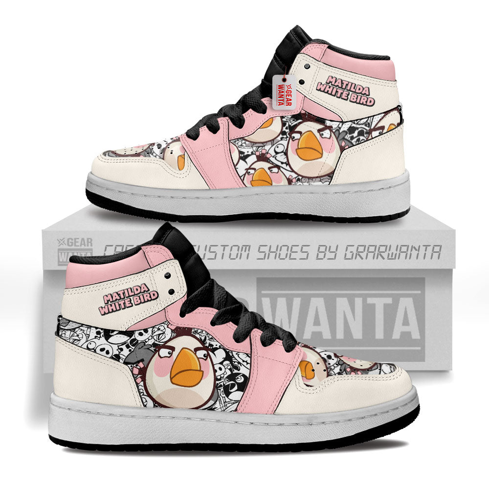 Matilda White Bird Kid J1s Sneakers Cartoon Collection - Gearwanta.com