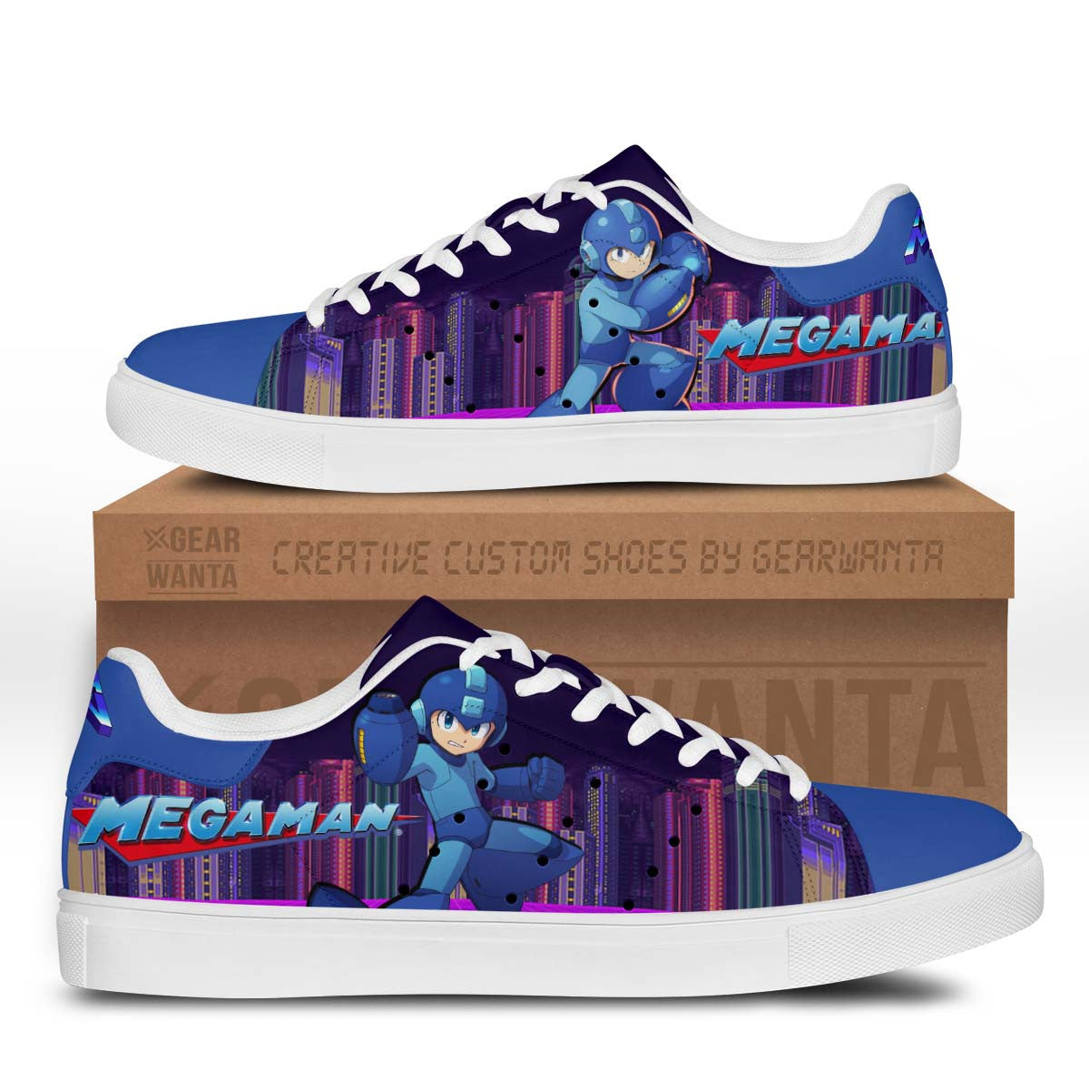 Mega Man Stan Shoes Custom Mega Man Game Shoes-Gear Wanta