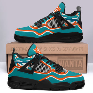 Miami Dolphins Aj4 Sneakers Custom Shoes-Gear Wanta