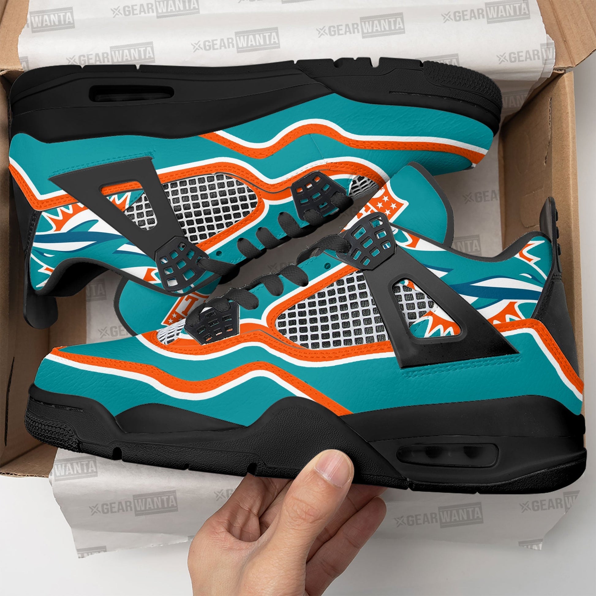 Miami Dolphins Aj4 Sneakers Custom Shoes-Gear Wanta