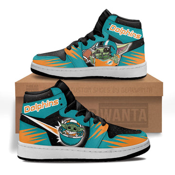 Miami Dolphins Kid Sneakers Custom For Kids-Gear Wanta