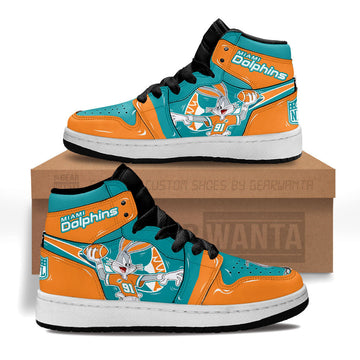 Miami Dolphins Kid Sneakers Custom-Gear Wanta