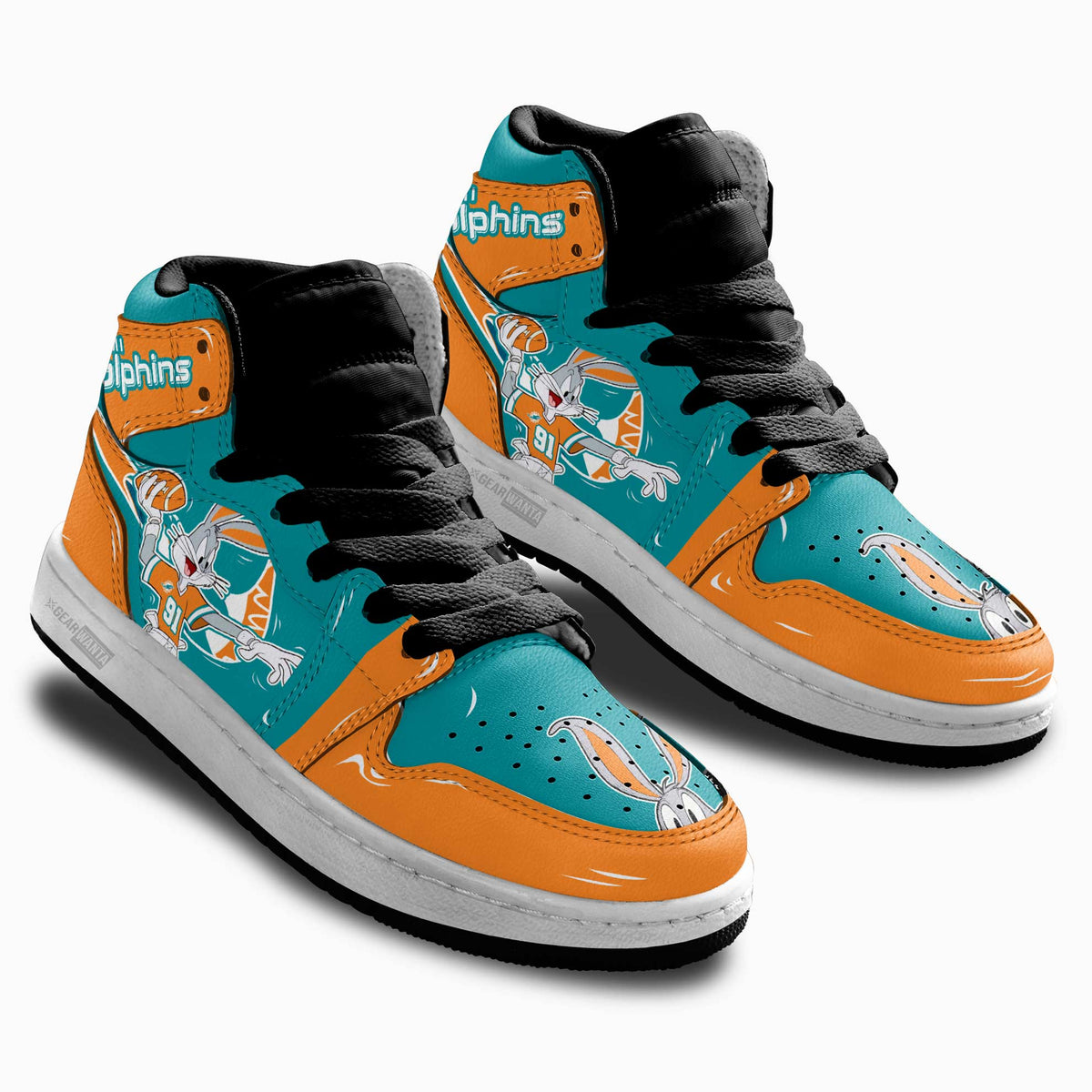 Miami Dolphins Kid Sneakers Custom-Gear Wanta