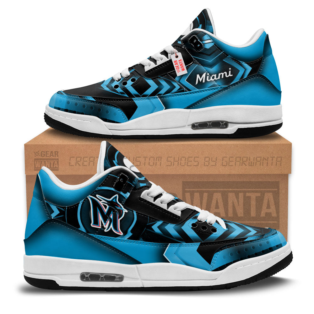 Miami Marlins J3 Sneakers Custom Shoes-Gear Wanta