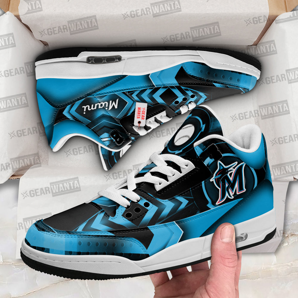 Miami Marlins J3 Sneakers Custom Shoes-Gear Wanta