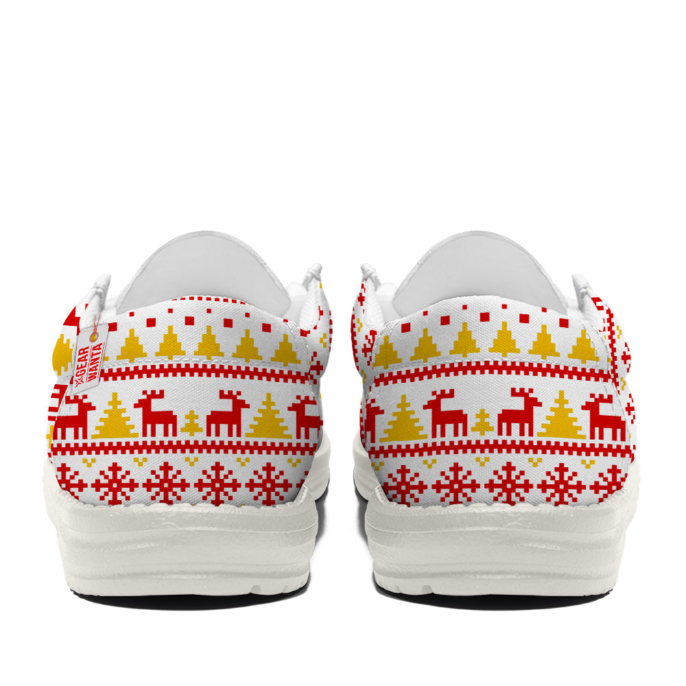 Mickey Christmas Ugly Canvas Loafer Shoes-gearwanta.com