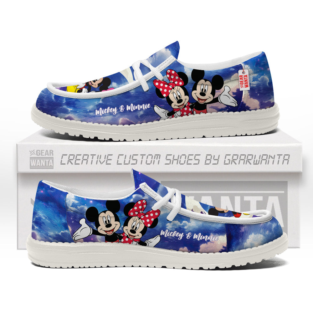 Mickey and Minnie Canvas Loafer Shoes Vanlentine's Gifts Idea-gearwanta.com