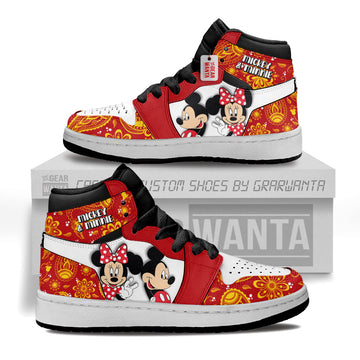 Mickey and Minnie Kid J1s Sneakers Cartoon Collection - Gearwanta.com