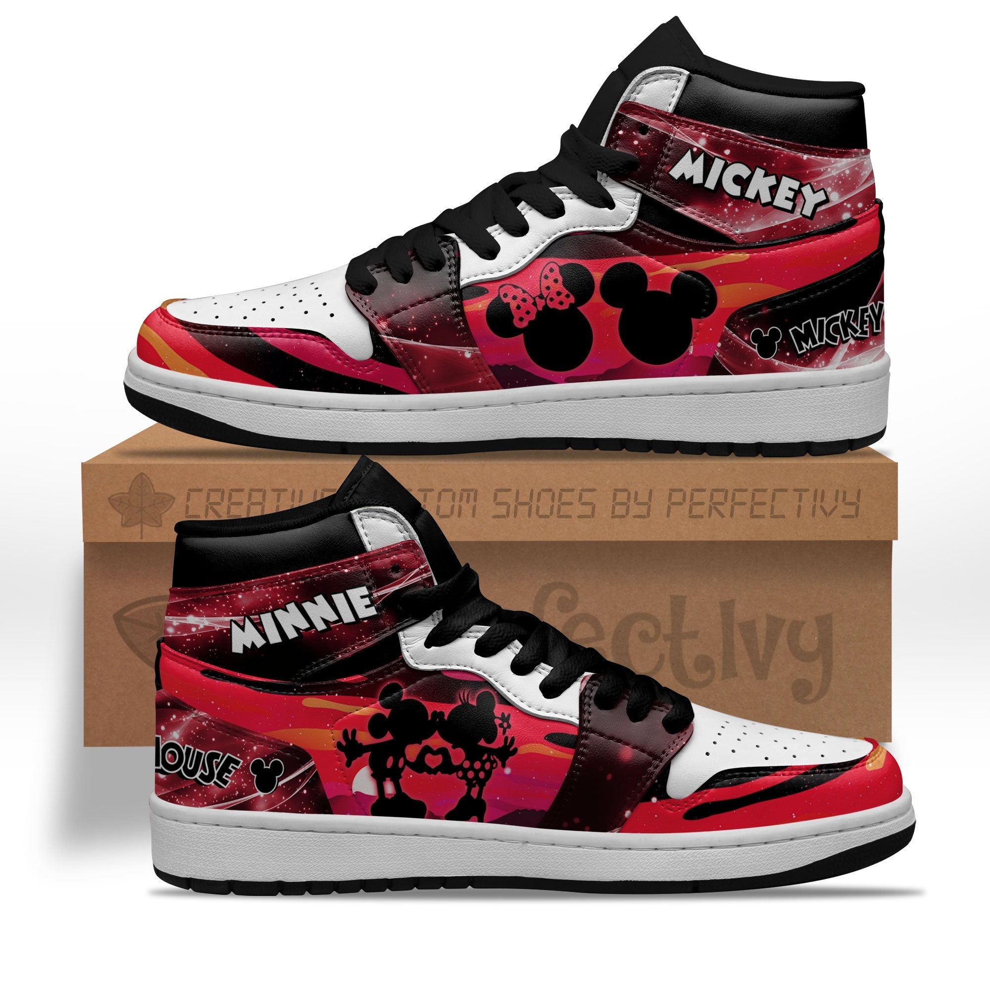 Mickey and Minnie Silhouette J1 Shoes Custom For Fans Sneakers PT10-Gear Wanta