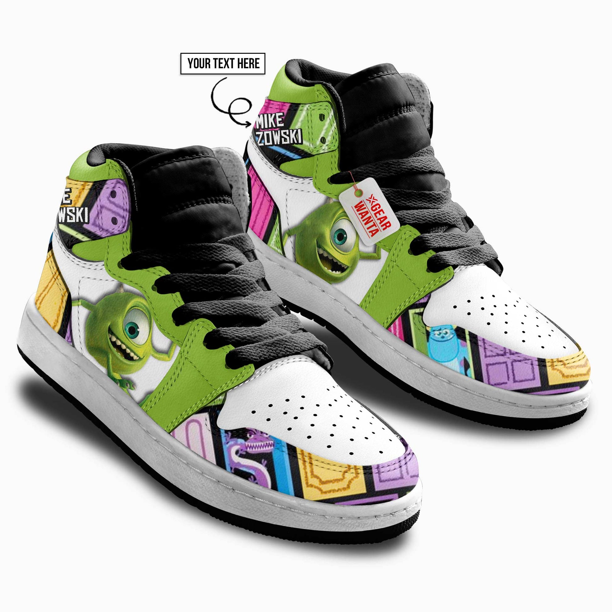 Mike Wazowski Kid J1s Sneakers Cartoon Collection - Gearwanta.com