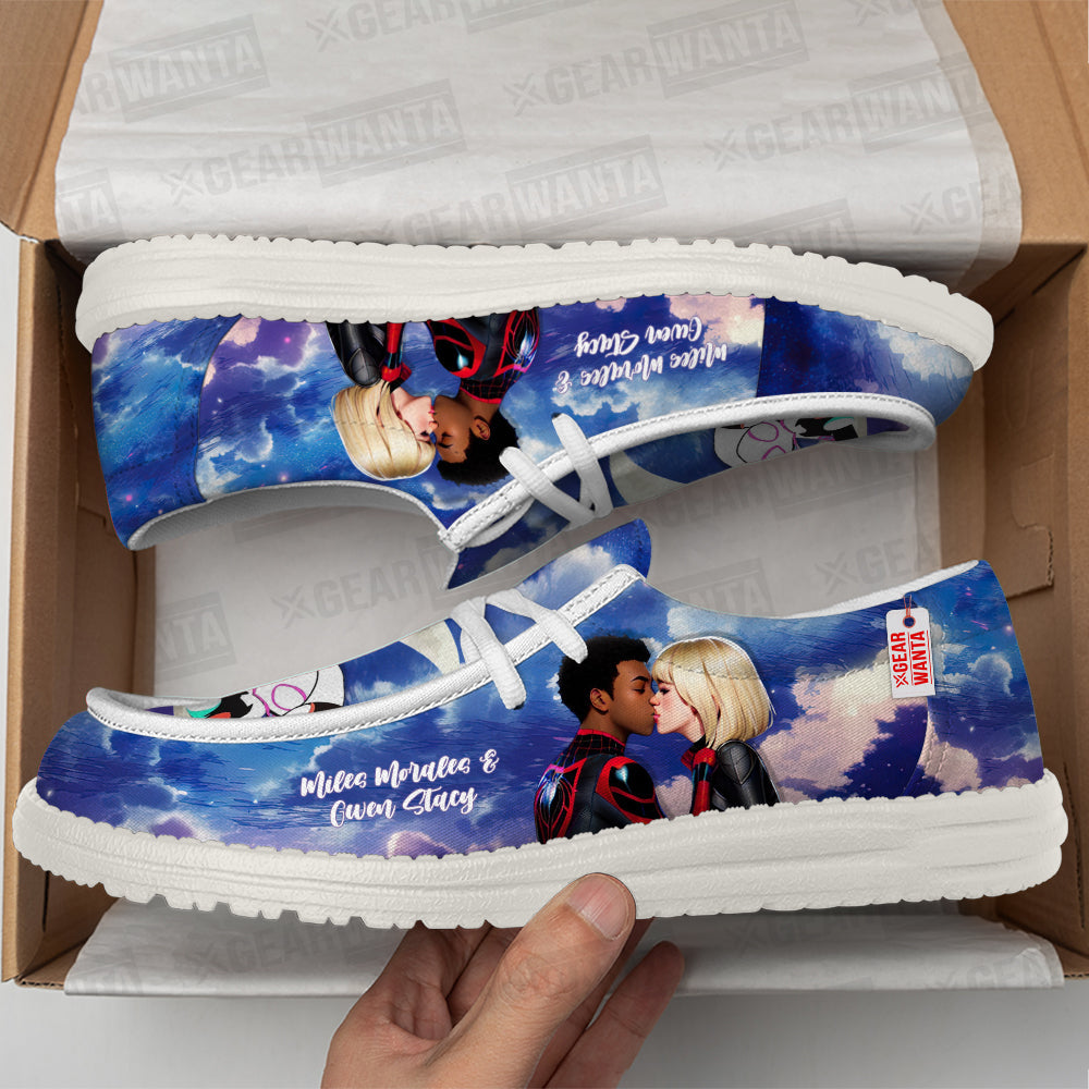 Miles Morales and Gwen Stacy Canvas Loafer Shoes Vanlentine's Gifts Idea-gearwanta.com