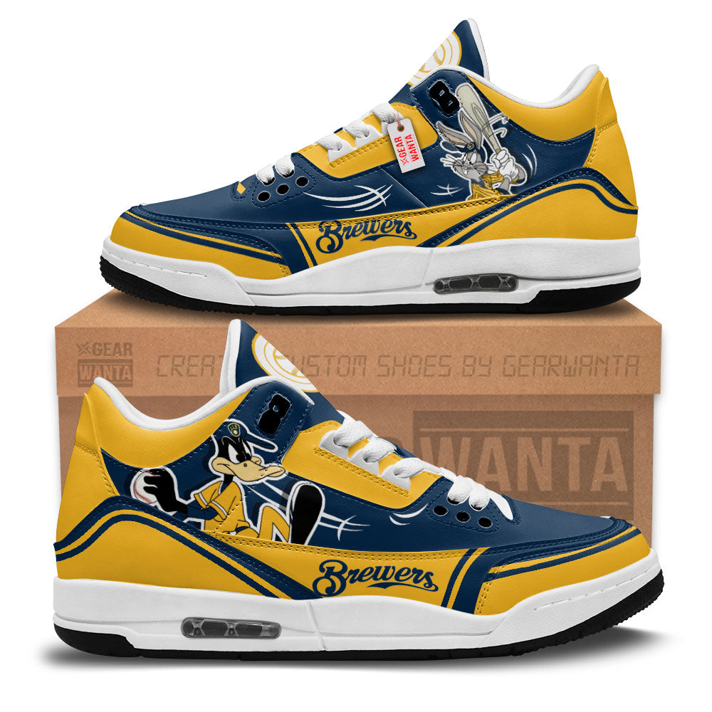 Milwaukee Brewers J3 Sneakers Custom Shoes-Gear Wanta