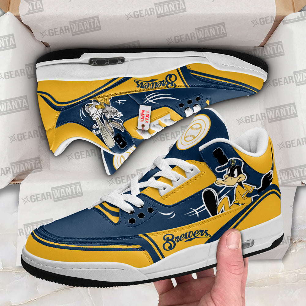 Milwaukee Brewers J3 Sneakers Custom Shoes-Gear Wanta