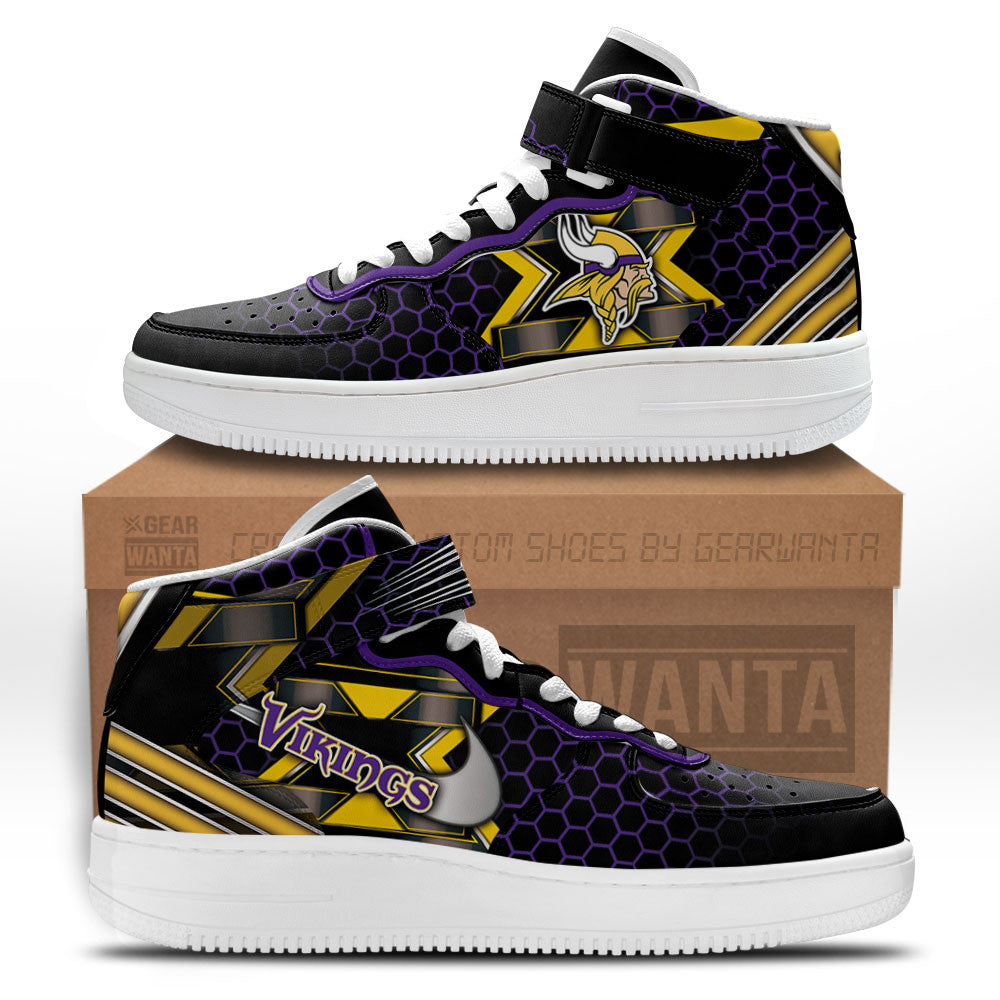 Minnesota Vikings Sneakers Custom Air Mid Shoes For Fans-Gear Wanta