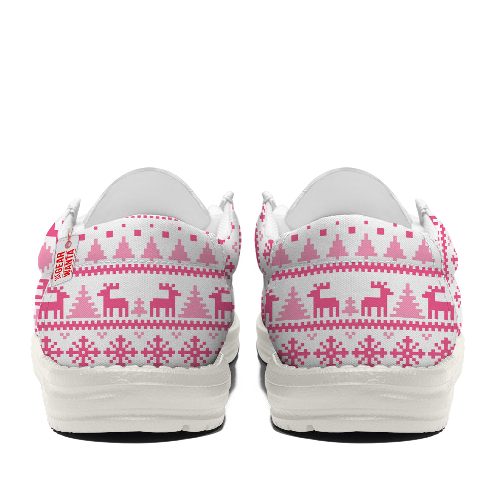 Minnie Christmas Ugly Canvas Loafer Shoes-gearwanta.com