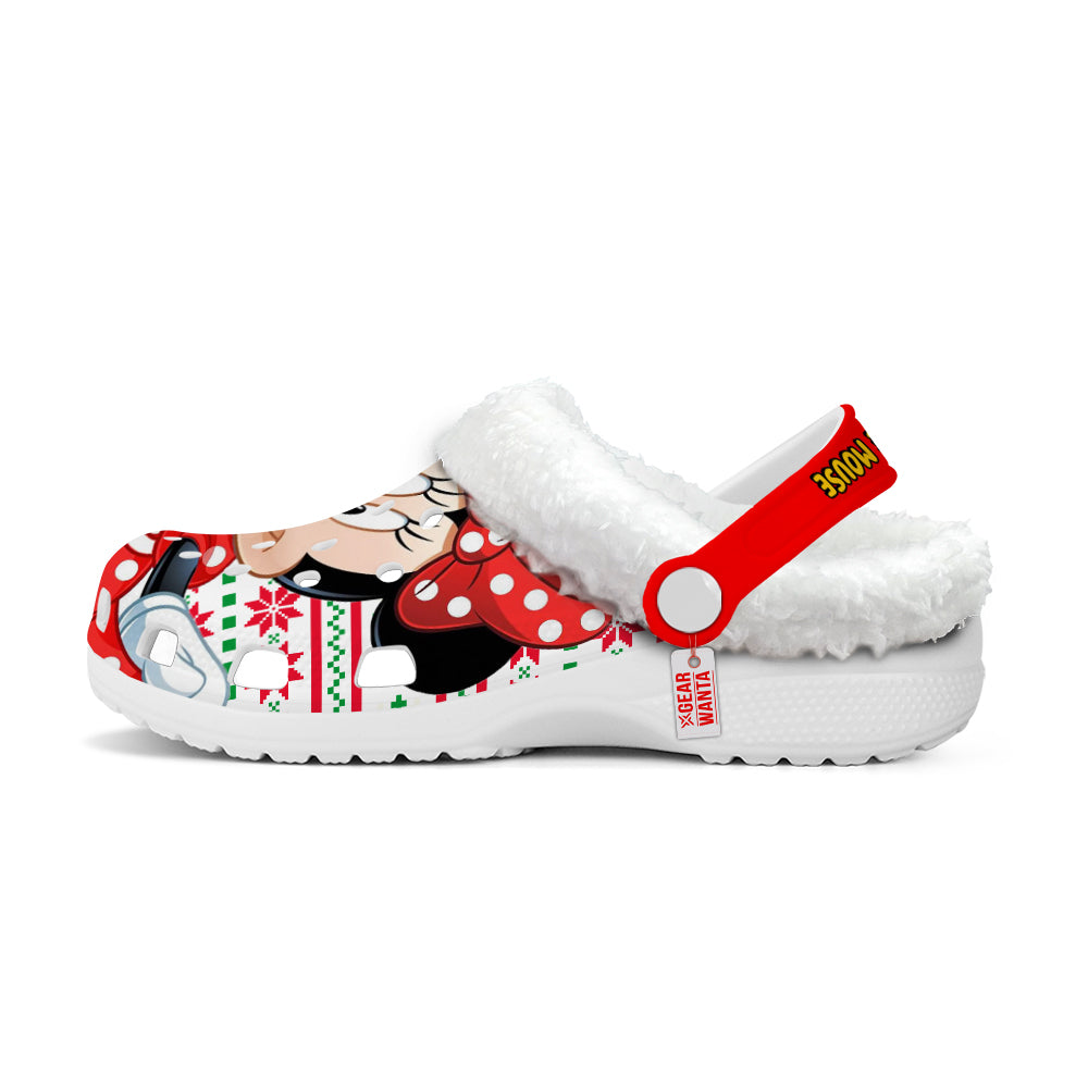 Minnie Mouse Fleece Clogs Shoes Christmas Custom For FansGearwanta.com- 2- Gearwanta.com