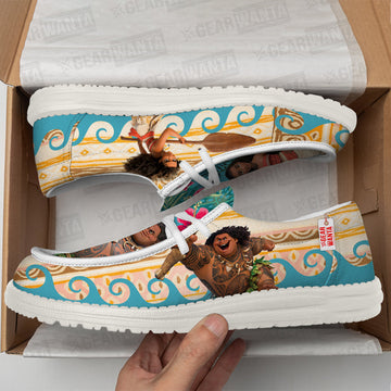 Moana and Maui Canvas Loafer Shoes-gearwanta.com