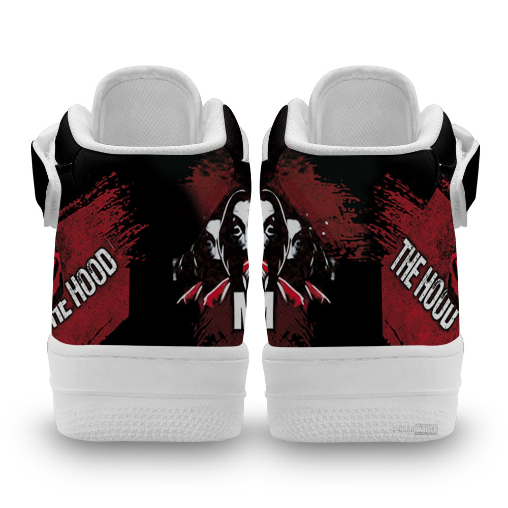 Money Heist Air Mid Shoes Custom Sneakers Fans-Gear Wanta