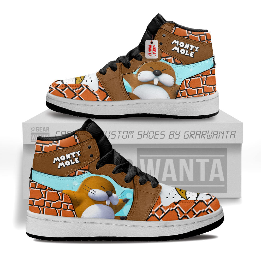 Monty Mole Kid J1s Sneakers Personalized Cartoon Collection - Gearwanta.com