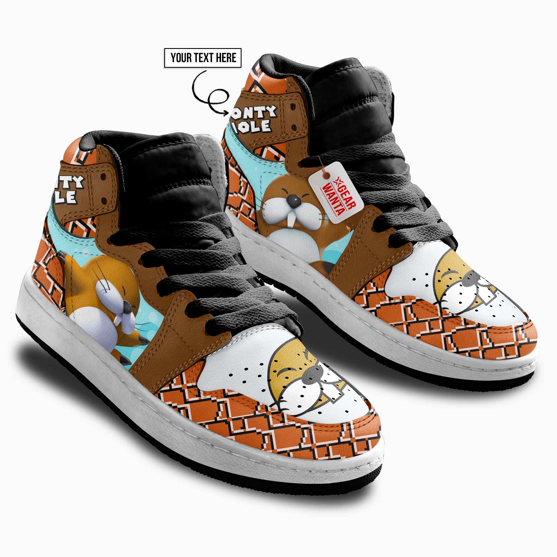 Monty Mole Kid J1s Sneakers Personalized Cartoon Collection - Gearwanta.com