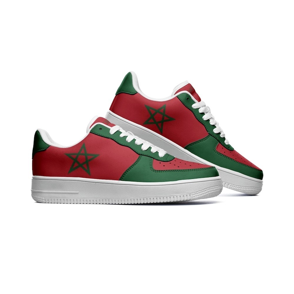 Morocco Flag Air Force Shoes Custom Country