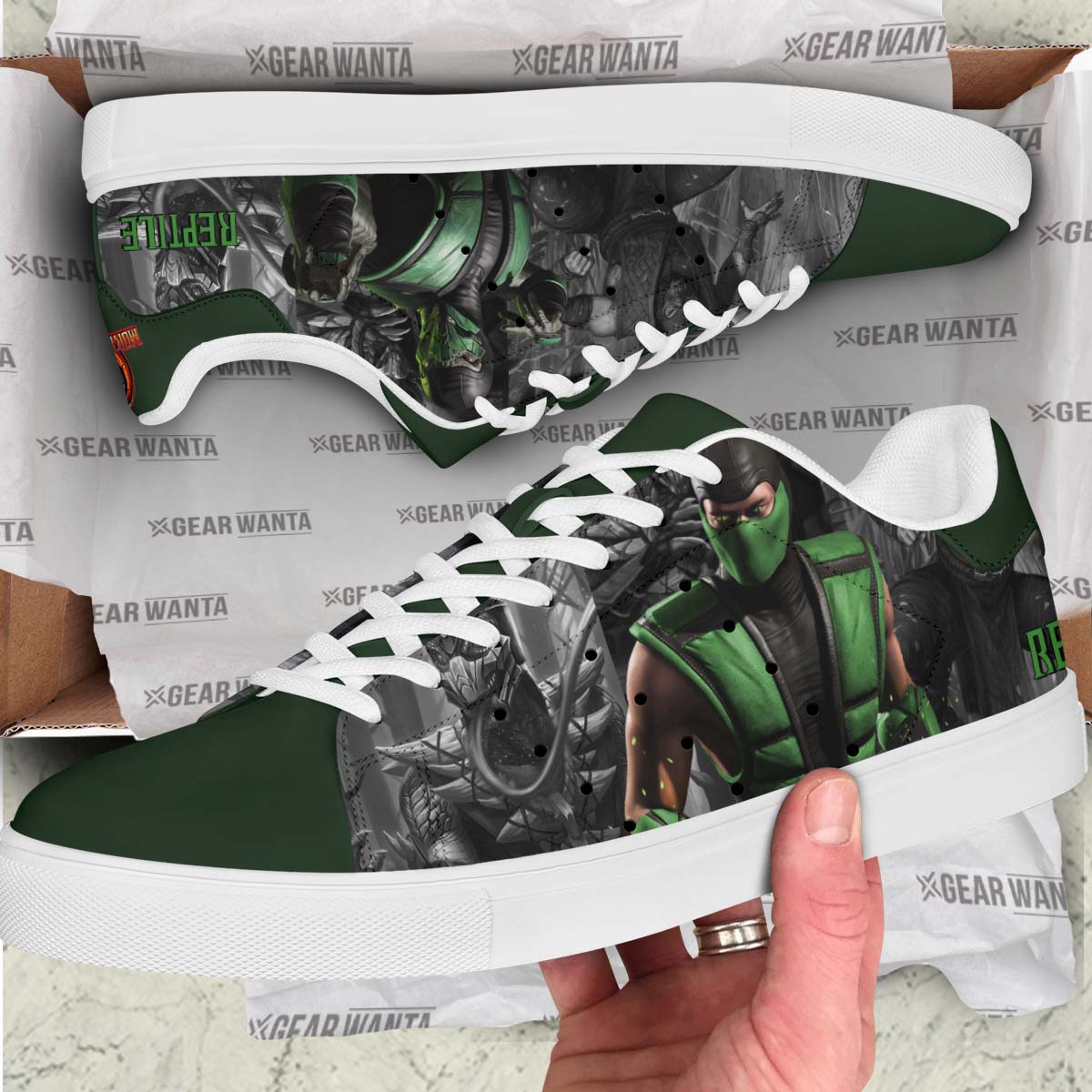 Mortal Kombat Reptile Stan Shoes Custom-Gear Wanta