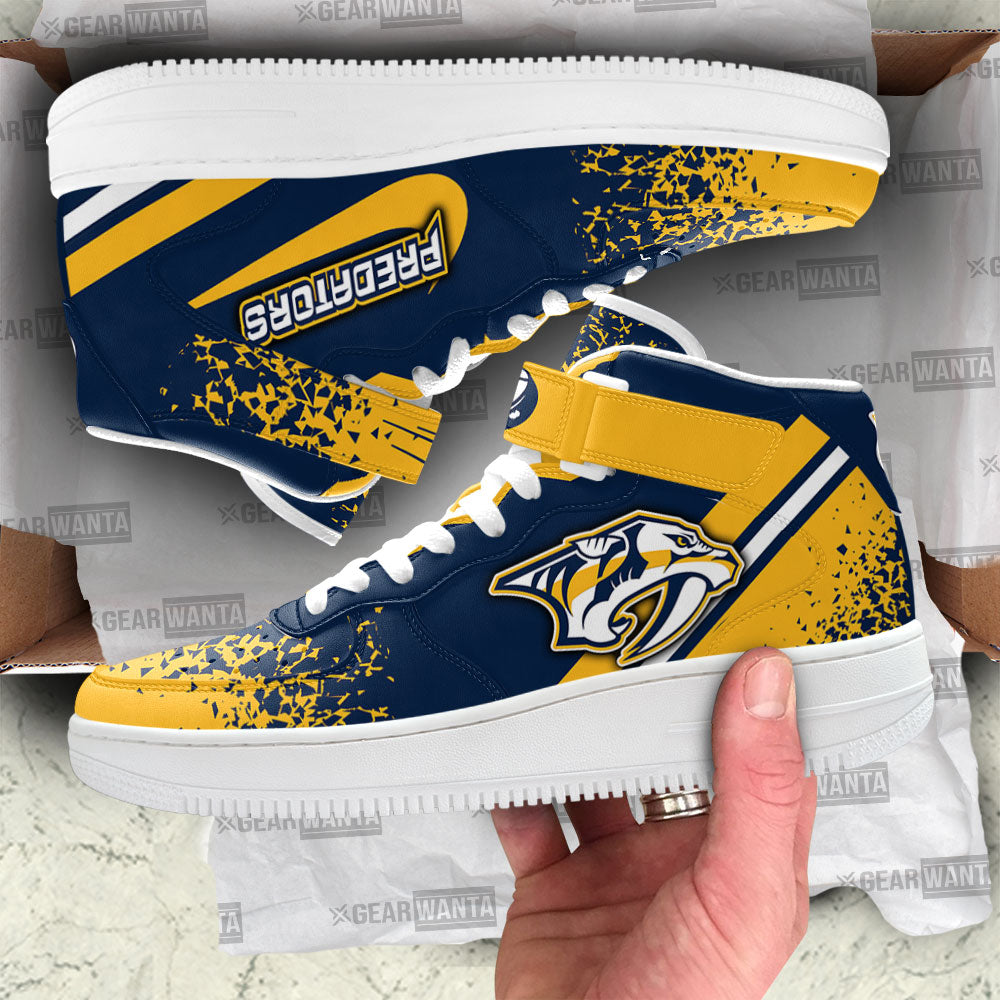 N Predators Air Mid Shoes Custom Hockey Sneakers Fans-Gear Wanta