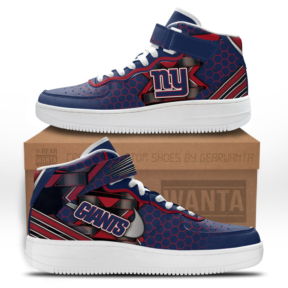 NY Giants Air Mid Shoes Custom For Fans-Gear Wanta