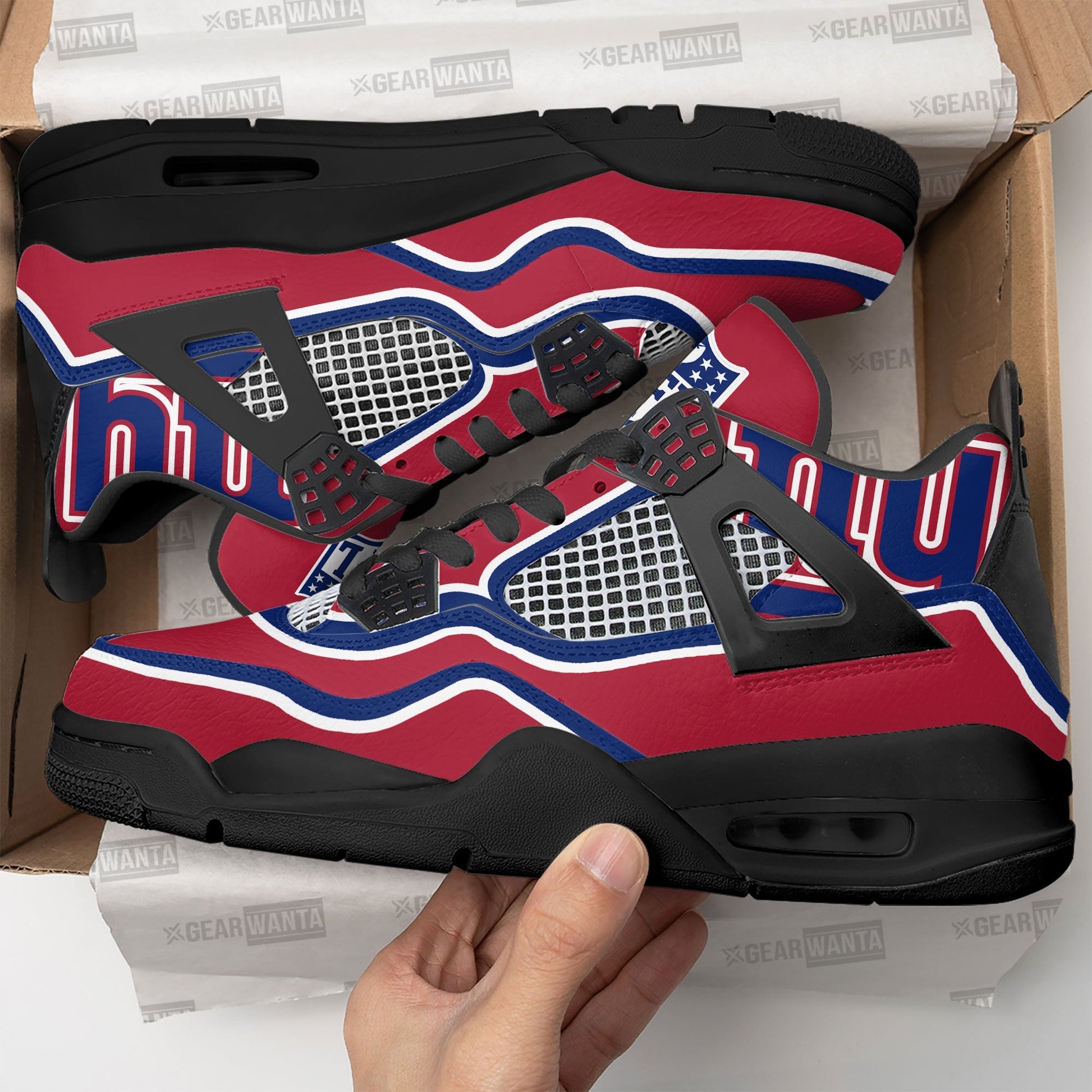 NY Giants Aj4 Sneakers Custom Shoes-Gear Wanta