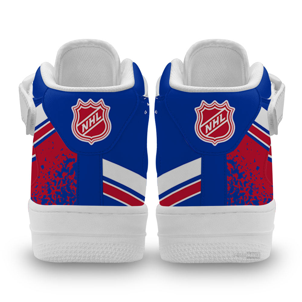 NY Rangers Air Mid Shoes Custom Hockey Sneakers Fans-Gear Wanta