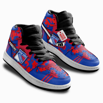 NY Rangers Kid J1s Sneakers Custom For Kids