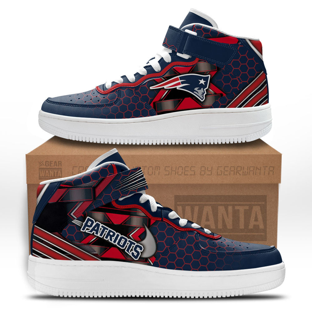 New England Patriots Sneakers Custom Air Mid Shoes For Fans-Gear Wanta