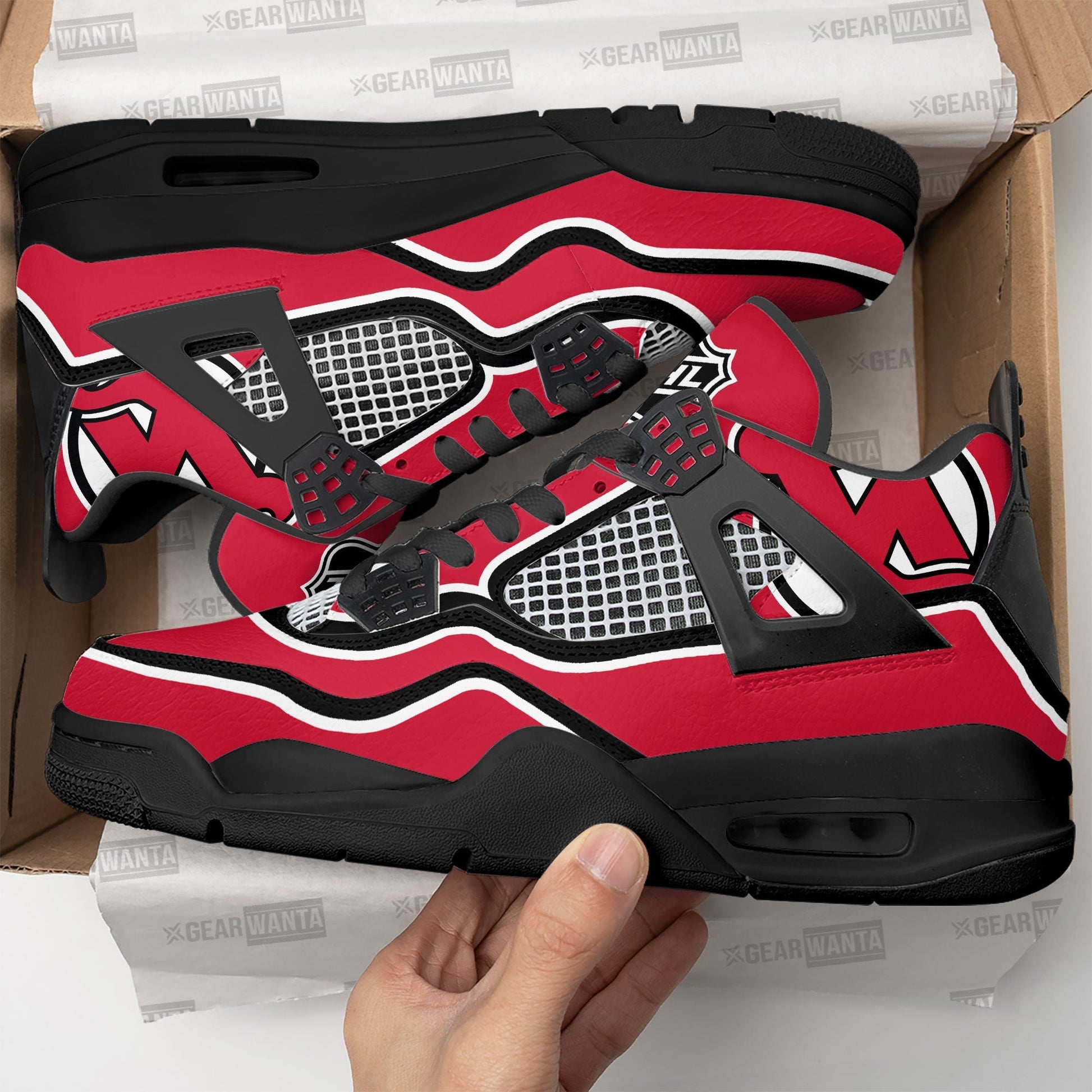 New Jersey Devils Aj4 Sneakers Custom Shoes-Gear Wanta