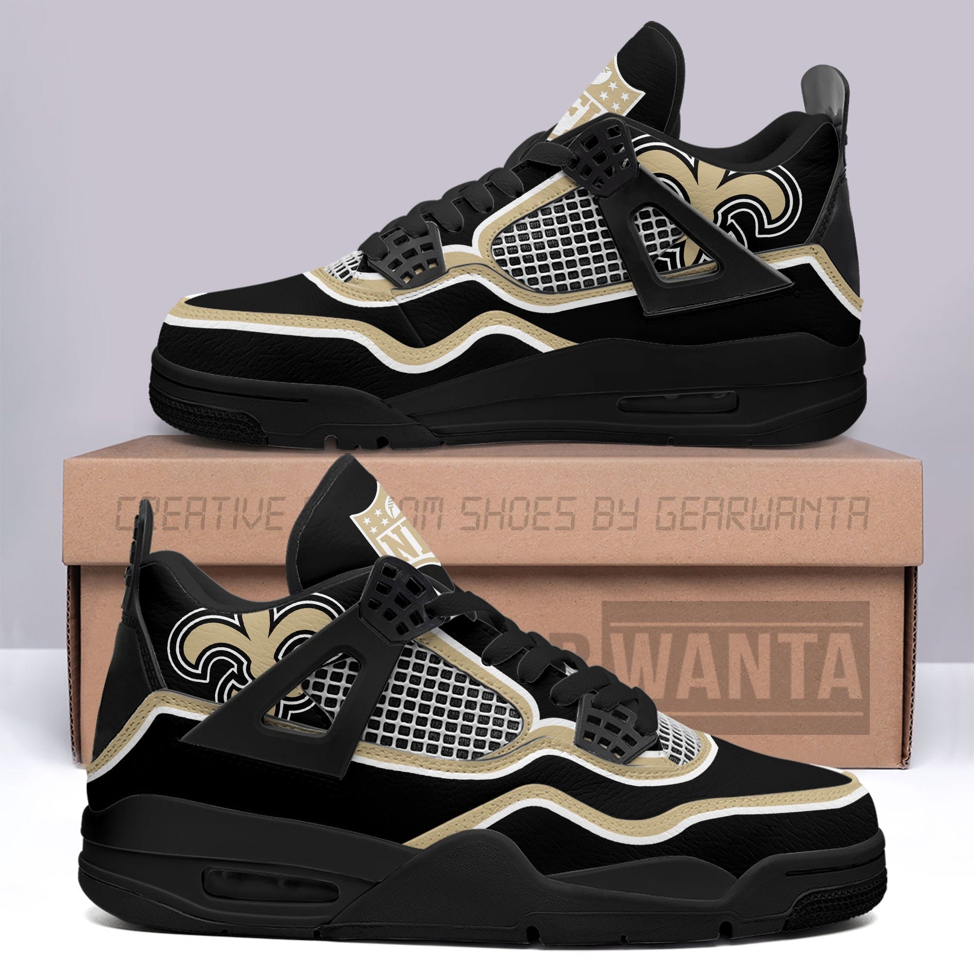 New Orleans Saints Aj4 Sneakers Custom Shoes-Gear Wanta