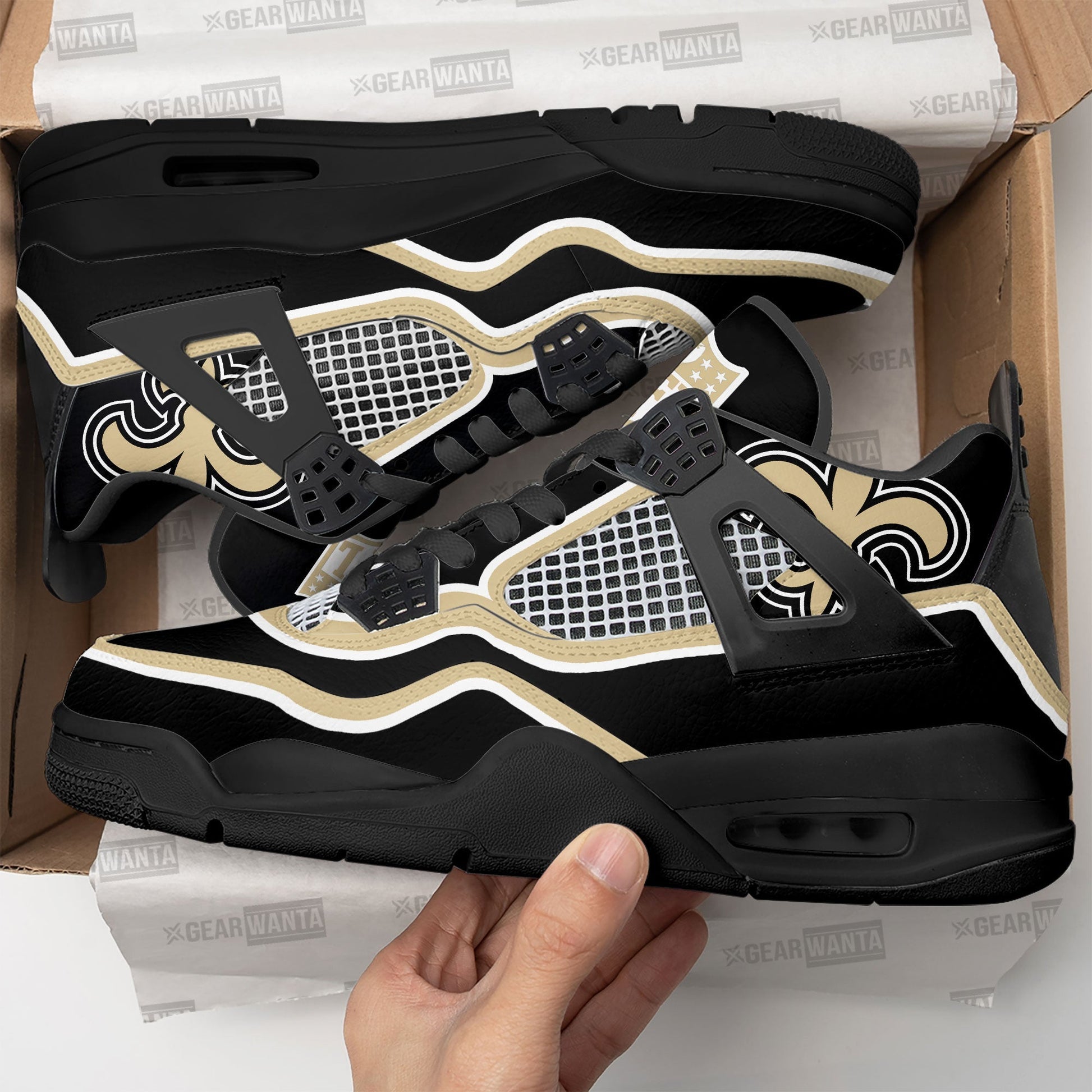 New Orleans Saints Aj4 Sneakers Custom Shoes-Gear Wanta
