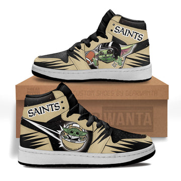 New Orleans Saints Kid Sneakers Custom For Kids-Gear Wanta