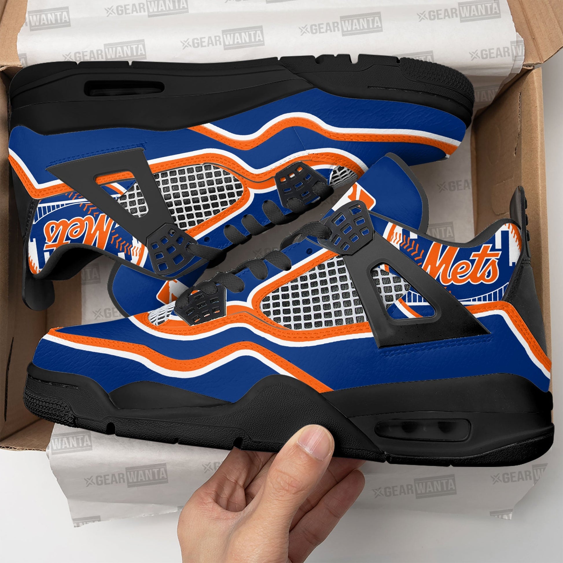 New York Mets Aj4 Sneakers Custom Shoes-Gear Wanta
