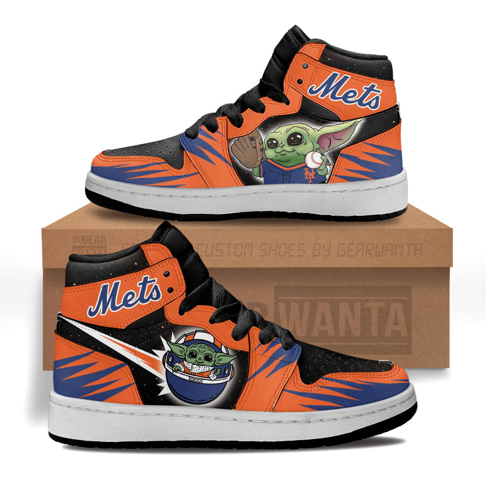 New York Mets Kid Sneakers Custom For Kids-Gear Wanta